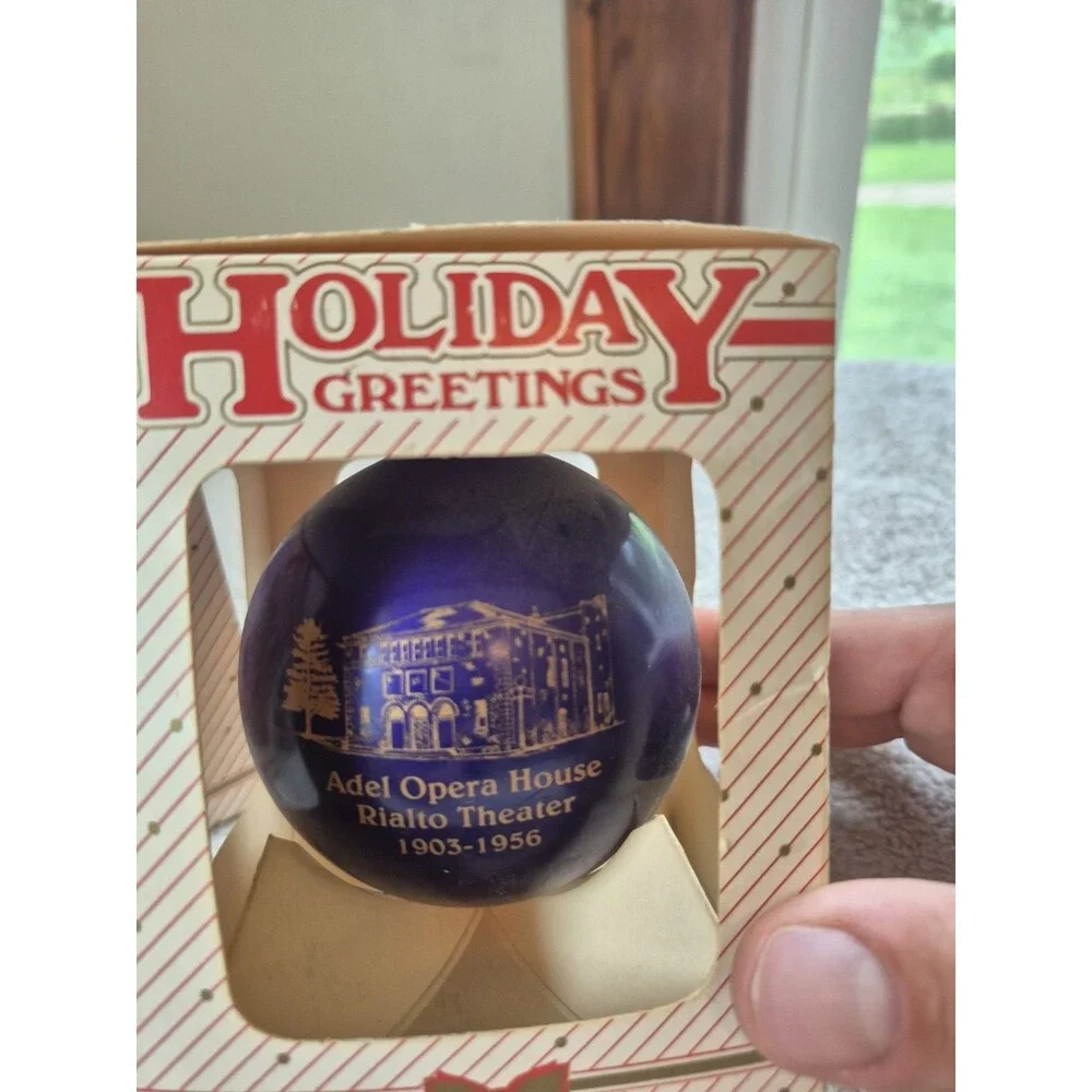 Vintage Adel Iowa Christmas Ornaments Lot of 3 Dallas County Local History Boxed